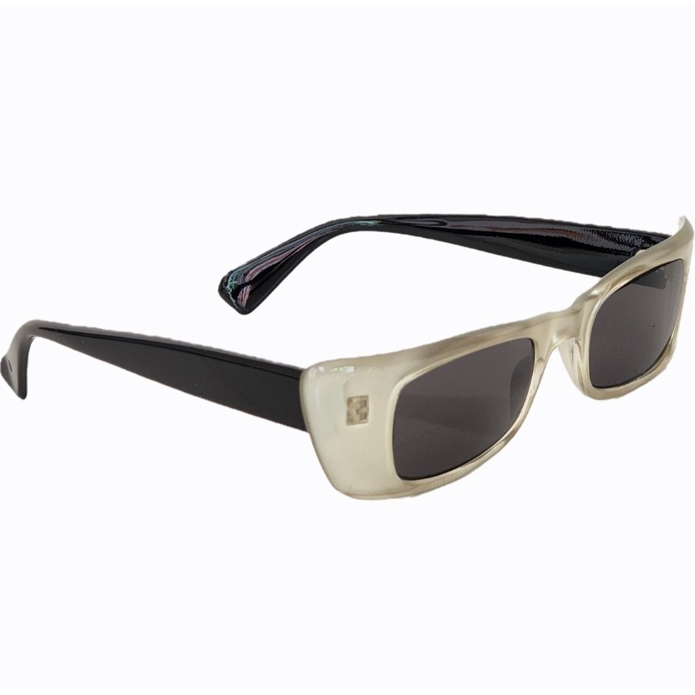 Made in Italy‎ Vintage Pearlescent Rectangular Sunglasses Champagne Black New